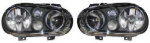 Фара левая+правая (комплект) с противотуманкой тюнинг внутри черная