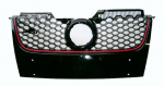 Решетка радиатора черная (gti) с красным молдингом