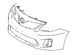 Бампер передний без отверстий под омыватели фар без отверстий под спойлер (седан)