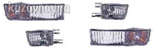 Фонарь-катафот левый+правый (комплект) (4 шт) в бампер тюнинг хрустальный белый