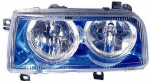 Фара левая+правая (комплект) тюнинг прозрачная с 2 светящимися ободками внутри синяя