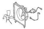 Мотор + вентилятор радиатора кондиционера с корпусом (6 цил)