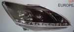 Фара левая+правая (комплект) тюнинг (devil eyes) линзованная с регулирующим мотором внутри черная