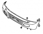 Бампер передний с отверстиями под омыватели фар (окрашен серебро металлик)