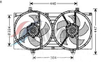 Мотор + вентилятор радиатора охлаждения с корпусом c 2-я вентиляторами (под кондиционер)