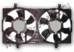 Мотор + вентилятор радиатора охлаждения двухвентиляторный с корпусом (под кондиционер)