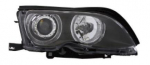 Фара левая+правая (комплект) (седан) тюнинг линзованная с 2 светящимися ободками с регулирующим мотором внутри черная