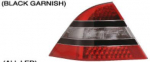 Фонарь задний внешний левый+правый (комплект) дизайн w221 с диодным стоп сигналом с черным молдингом красно-тонированный