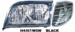 Фара левая+правая + указ поворота (комплект) тюнинг прозрачная хрустальная внутри черная