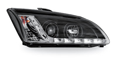 Фара Форд Фокус 2 с черными рамками (Лев.)