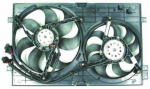 Мотор + вентилятор радиатора охлаждения двухвентиляторный с корпусом с кондиционером