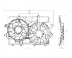 Мотор + вентилятор радиатора охлаждения с корпусом 2.3
