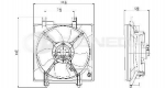 Мотор + вентилятор радиатора кондиционера с корпусом (не турбо)