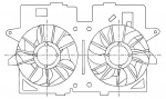 Мотор + вентилятор радиатора охлаждения с корпусом ( 2.0 AT )