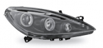 Фара левая+правая (комплект) тюнинг линзованная с светящимся ободком с регулирующим мотором внутри черная