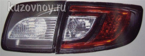 Фонарь задний внешний+внутренний левый+правый (комплект) (тюнинг) прозрачный диодный красно-черный (седан)