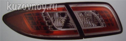 Фонарь задний внешний+внутренний левый+правый (комплект) тюнинг (седан) прозрачный диодный внутри хромированно-красный
