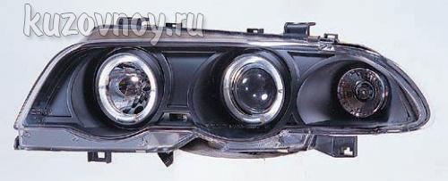 Фара левая+правая (комплект) (седан) тюнинг с 2 светящимися ободками с регулирующим мотором внутри черная
